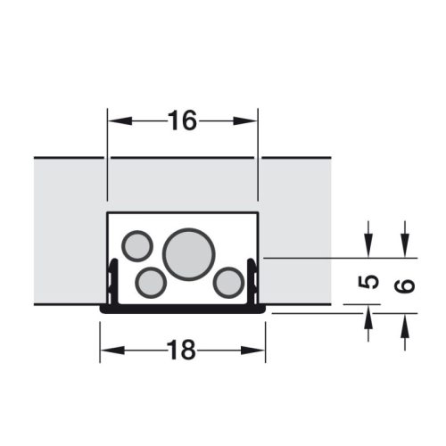 Kích thước thanh che dây điện đèn Led Hafele 833.74.795