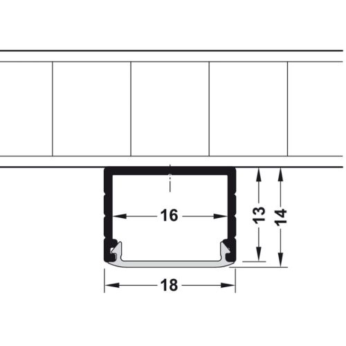Kích thước thanh nhôm gắn nổi kính che trắng sữa Hafele 833.72.841