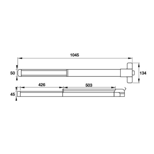 Kích thước thanh thoát hiểm Hafele 911.52.131