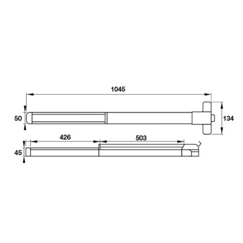 Kích thước thanh thoát hiểm Hafele 911.52.143