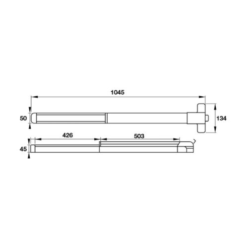 Kích thước thanh thoát hiểm Hafele 911.52.151