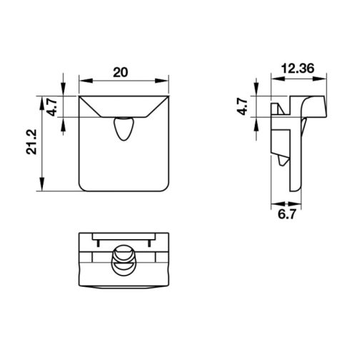 Kích thước vấu khóa cửa nhôm Hafele 911.50.922