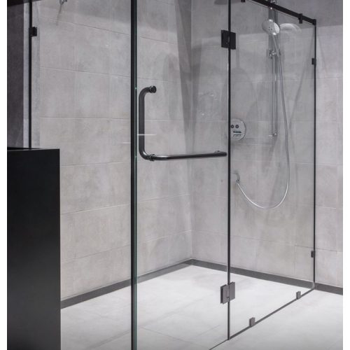 Lắp đặt bản lề kính - kính 180º màu đen Hafele 981.77.903