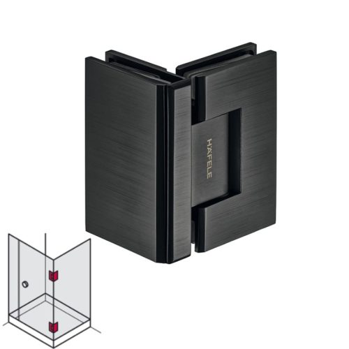 Lắp đặt bản lề kính - kính 90º màu đen Hafele 981.77.907