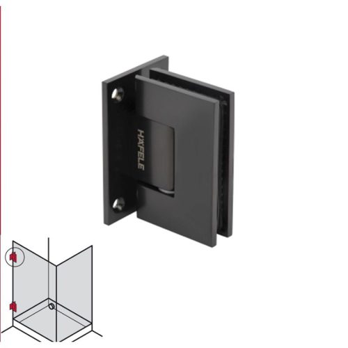 Lắp đặt bản lề kính - tường 90º màu đen Hafele 981.77.901