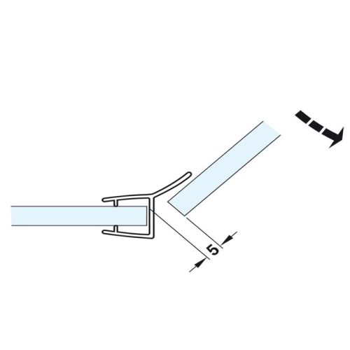 Lắp đặt ron cửa kính 135º kính dày 10 - 12mm Hafele 950.50.007