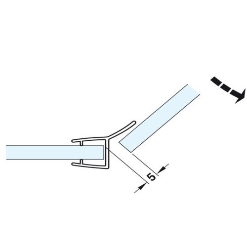 Lắp đặt ron cửa kính 135º kính dày 8 - 10mm Hafele 950.50.006
