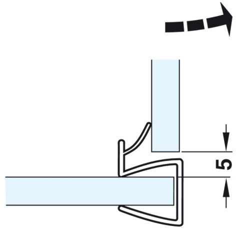 Lắp đặt ron cửa kính 90º kính dày 10-12mm Hafele 950.50.003