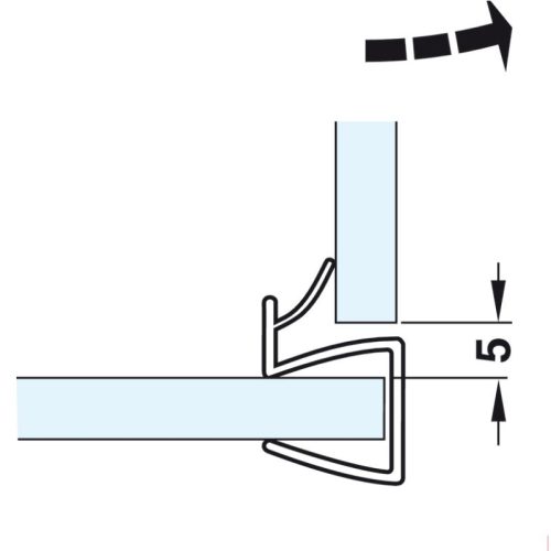 Lắp đặt ron cửa kính 90º kính dày 8-10mm Hafele 950.50.002