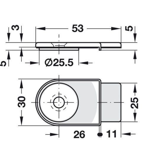 Lắp đặt vỏ khóa cho tay nắm cửa kính SYMO Hafele 233.40.712