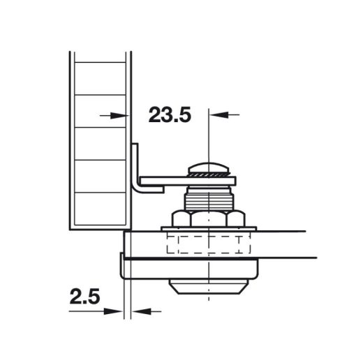 Lắp đặt vỏ khóa cho tay nắm cửa kính SYMO Hafele 233.42.601