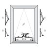 Phụ kiện cửa sổ mở hất ra ngoài nhôm Xingfa55 Hafele WDOP112