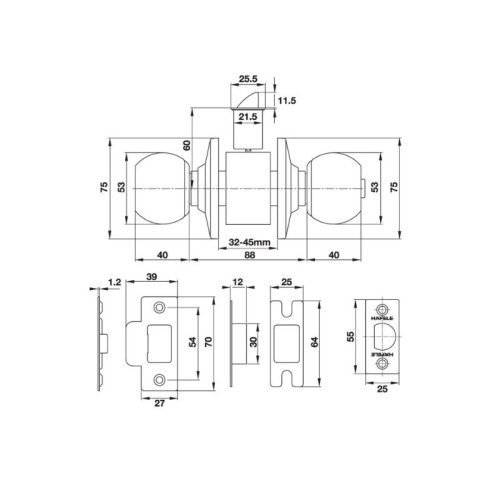 Thiết kế của bộ khóa tròn có chìa chủ Hafele 489.93.252