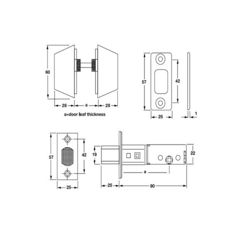 Thiết kế của khóa cóc 2 đầu chìa màu đen Hafele 911.83.569