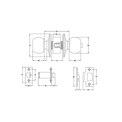 Thiết kế của khóa tay nắm tròn cửa chính Hafele 911.83.563