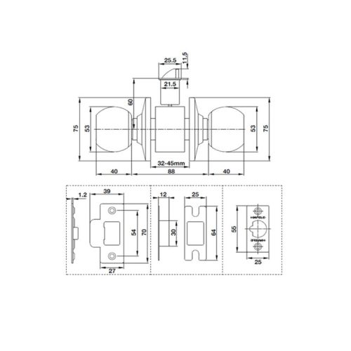 Thiết kế của khóa tay nắm tròn cửa đi Hafele 489.93.132