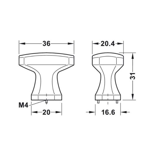 Thiết kế của quả nắm tủ Hafele H2185 106.70.171