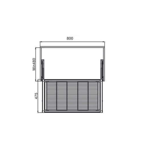 Thiết kế của rổ kéo bằng kim loại 800mm Hafele 807.95.843