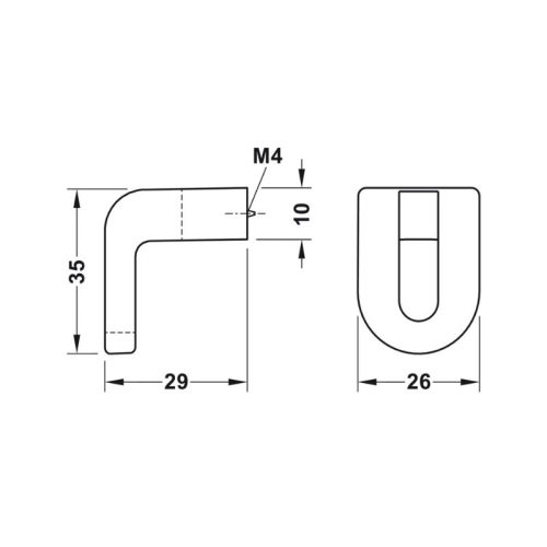 Thiết kế của tay nắm tủ 35mm H2165 Hafele 106.69.073