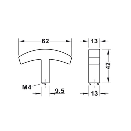 Thiết kế của tay nắm tủ Hafele H2145 106.70.130