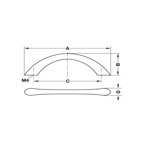 Thiết kế của tay nắm tủ inox D113mm Hafele 155.00.471