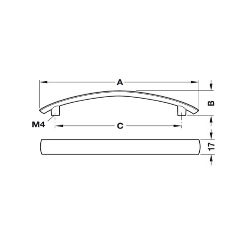 Thiết kế của tay nắm tủ inox Hafele 101.69.401