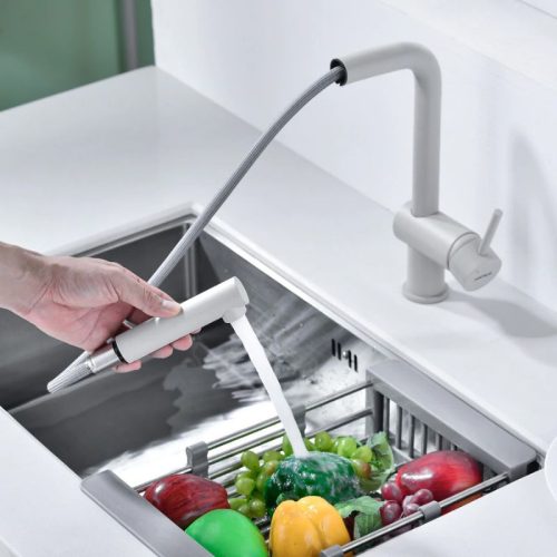 Thiết kê vòi rửa bát nóng lạnh Hafele HT21-GH1P250 577.55.290 có dây rút