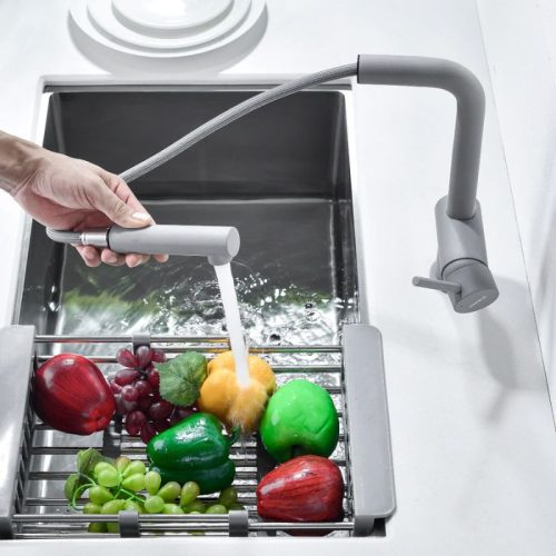 Vòi rửa bát nóng lạnh Hafele HT21-GH1P250 577.55.590 có dây rút 3 Thiết kế Vòi rửa bát nóng lạnh Hafele HT21-GH1P250 577.55.590 có dây rút