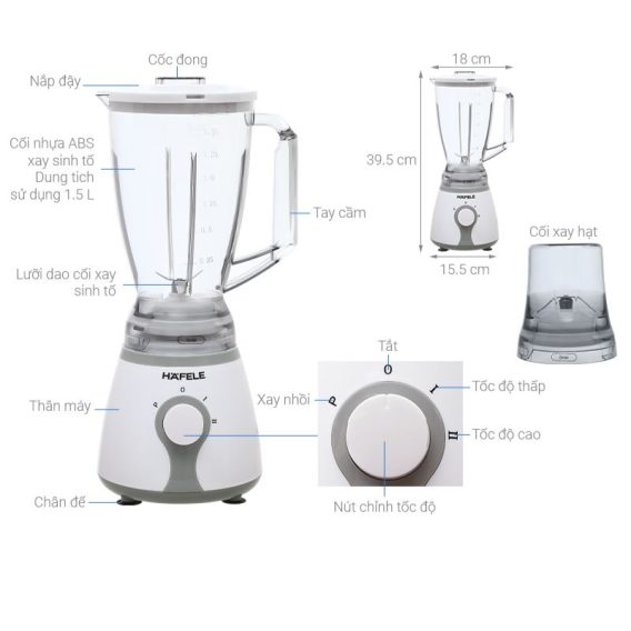 Đặc điểm máy xay sinh tố đa năng Hafele HSB-0331FW 535.43.278