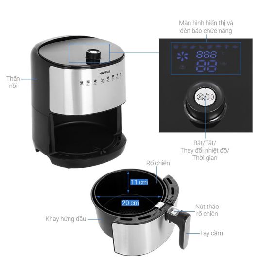 Đặc điểm nồi chiên không dầu Hafele 3.2 lít AF-68A 535.43.710