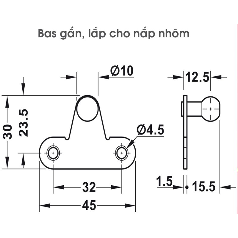 Kích Thước Pittong Đẩy Cánh Tủ 120N Hafele 373.82.909 Kích Thước Pittong Đẩy Cánh Tủ 120N Hafele 373.82.909