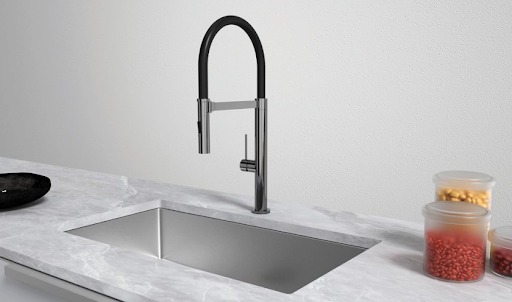 Vòi rửa bát nóng lạnh Hafele HT24-SH1F527-BR 570.85.051 có dây rút 3 hinh anh voi rua bat nong lanh hafele ht24 sh1f527 br 570 85 051 co day rut