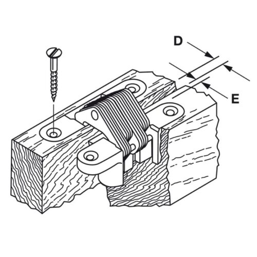 Kích thước bản lề âm cho cửa gỗ dày 22 - 26mm Hafele 341.07.545