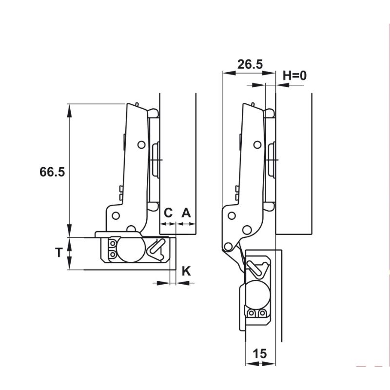 Kích thước bản lề trùm nửa Metallamat Neo 110º Hafele 334.10.011 Kích thước bản lề trùm nửa Metallamat Neo 110º Hafele 334.10.011
