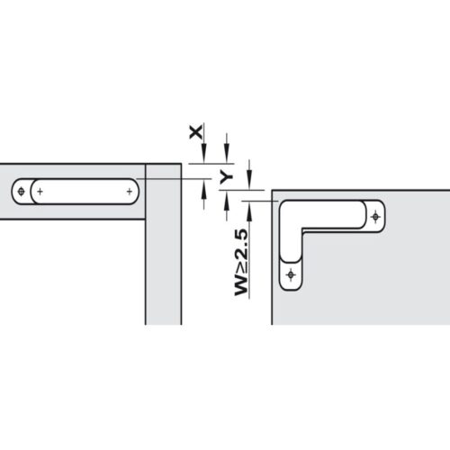 Kích thước bản lề âm 3 chiều Hafele 342.79.300-3