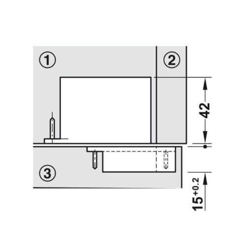 Kích thước bản lề âm 3 chiều Hafele 342.79.300-4
