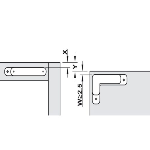Kích thước bản lề âm 3 chiều Hafele 342.79.700-3