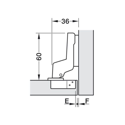 Kích thước bản lề lọt lòng Metalla A 110º Hafele 311.88.532
