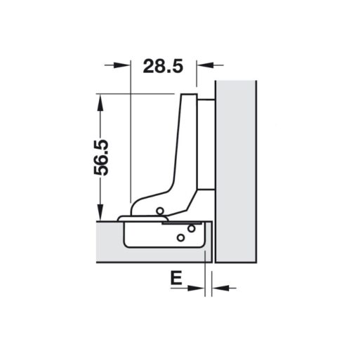 Bản lề lọt lòng Metalla A 95º Hafele 311.81.503 3 Kích thước bản lề lọt lòng Metalla A 95º Hafele 311.81.503