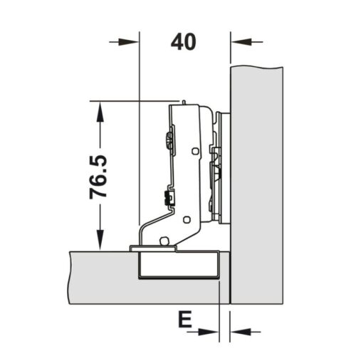 Kích thước bản lề lọt lòng Metalla SM 98º Hafele 334.25.000
