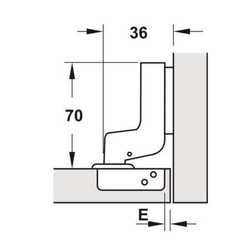 Bản lề lọt lòng Metalla SM Giảm Chấn 95º Hafele 315.08.852 3 Kích thước bản lề lọt lòng Metalla SM Giảm Chấn 95º Hafele 315.08.852