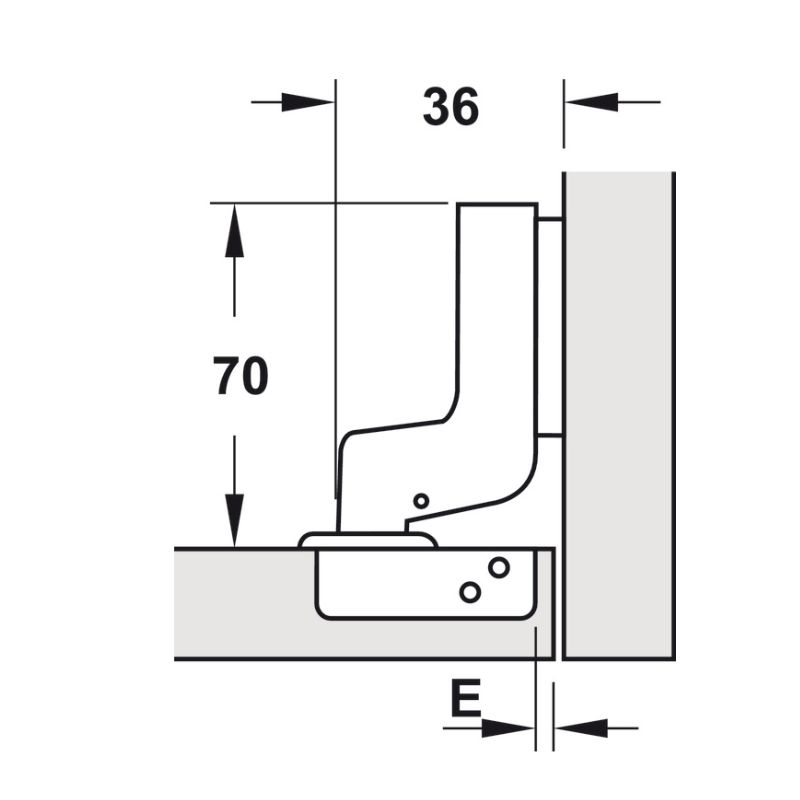 Kích thước bản lề lọt lòng Metalla SM Giảm Chấn 95º Hafele 315.08.852 Kích thước bản lề lọt lòng Metalla SM Giảm Chấn 95º Hafele 315.08.852