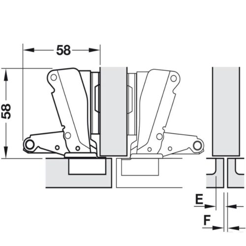 Bản lề Metalla A 165° trùm nửa Hafele 311.93.502 5 Kích thước bản lề Metalla A 165° trùm nửa Hafele 311.93.502