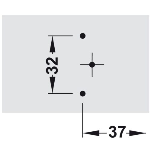 Kích thước đế bản lề Metalla A 2 lỗ Hafele 311.01.076