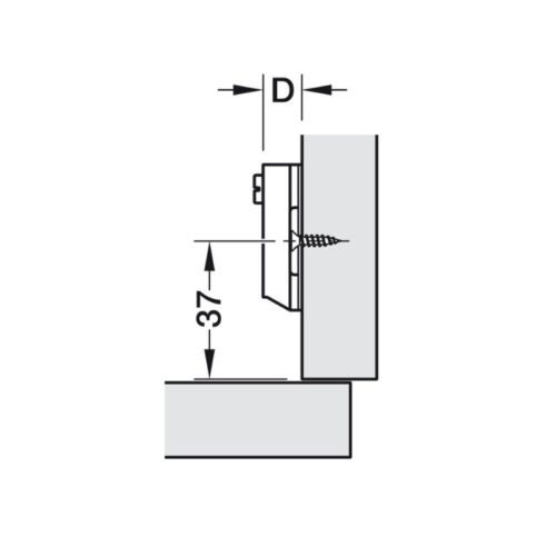 Kích thước đế bản lề tủ Metalla A 310A Hafele 311.03.104