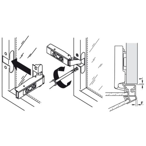 Lắp đặt bản lề lọt lòng tủ khung nhôm Hafele 311.68.512