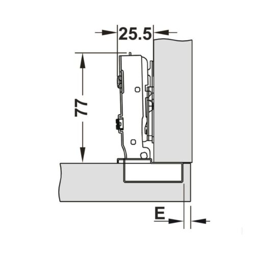 Thông số bản lề trùm ngoài Metalla SM 98º Hafele 334.05.000