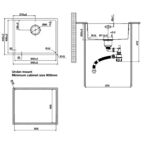 kich thuoc chau rua bat hafele r10 hs25 ssn1s 540 567.24.481 den