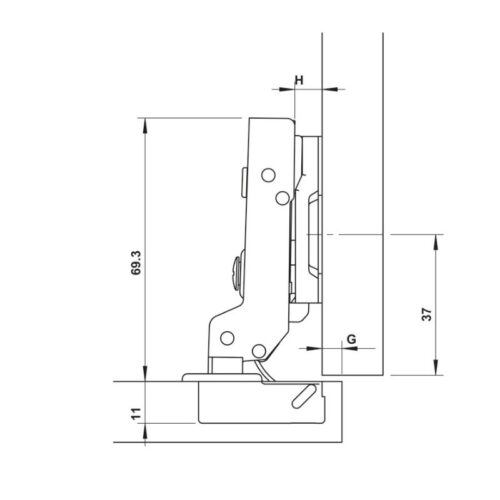 Bản lề trùm ngoài Metalla SM 110° Giảm Chấn Hafele 315.07.114 5 kich thuoc ban le giam chan trum nua dyi inox 304 hafele 315 07 114